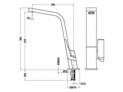 Смеситель кухонный Teka - ICON H (IC 915) ХРОМ