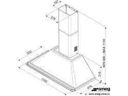 Вытяжка кухонная Smeg - KT 110 PE