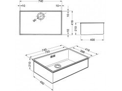 Мойка кухонная Smeg - VSTQ 72-2