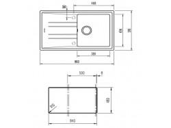 Мойка кухонная Teka - STONE 50 B-TG 1B 1D 115330016