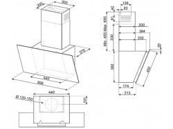 Вытяжка кухонная Smeg - KICV 90 BL