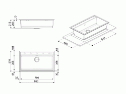 Мойка кухонная Smeg - VSGX 860 CT