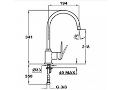 Смеситель кухонный Teka - IN 995 (NCA H) ХРОМ - КАРБОН 53995120CN