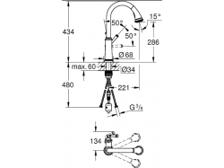 Смеситель кухонный GROHE - Gloucester 30422DC0