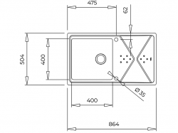 Мойка кухонная Teka - BROOKLYN 50 1B D 115100022