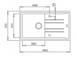 Мойка кухонная Teka - STONE 50 B-TG 1B 1D 115330020