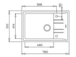 Мойка кухонная Teka - STONE 60 S-TG 1B 1D 115330034