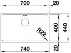 Мойка кухонная Blanco - 522971 ANDANO 700-U