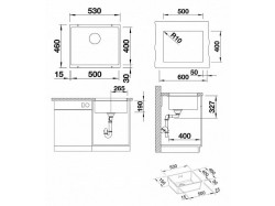 Мойка кухонная Blanco - 523432 SUBLINE 500-U