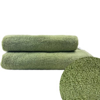 Рушник махровий з петелькою SoundSleep Delicat олива 500г/м2 50х90 см