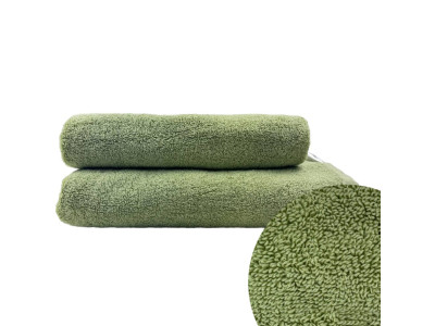 Рушник махровий з петелькою SoundSleep Delicat олива 500г/м2 50х90 см