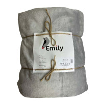 Плед велсофт Comfort TM Emily світло-сірий 310гм2 150х200 см