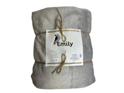 Плед велсофт Comfort TM Emily світло-сірий 310гм2 150х200 см
