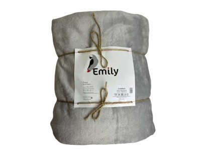 Плед велсофт Comfort TM Emily світло-сірий 310гм2 150х200 см