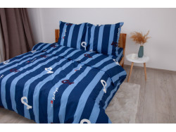 Комплект постільної білизни ТЕП "Soft dreams" Line Blue, 70x70 двоспальний