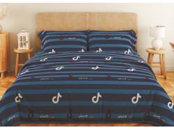 Комплект постільної білизни ТЕП "Soft dreams" Line Blue, 70x70 двоспальний