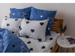 Комплект постільної білизни "ТЕП" NAVY BLUE LOVE, 70X70 євро