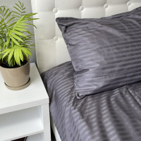 Комплект постільної білизни Stripe Sense Graphite сатин-страйп SoundSleep графіт полуторний