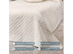 Покривало ТЕП "VELOUR" 220*240 см молочний/ромб круглий