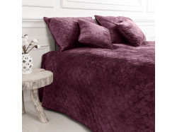 Покривало ТЕП "VELOUR" 240*260 см бордовий/ромб круглий