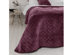 Покривало ТЕП "VELOUR" 240*260 см бордовий/ромб круглий