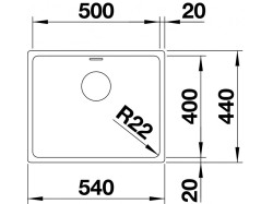 Мойка кухонная Blanco - 522967 ANDANO 500-U