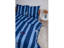 Комплект постільної білизни ТЕП "Soft dreams" Line Blue, 70x70 євро