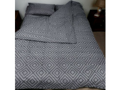 Комплект постільної білизни Rhomb Black SoundSleep бязь євро