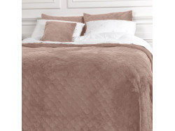Покривало ТЕП "VELOUR" 240*260 см пудровий ромб круглий