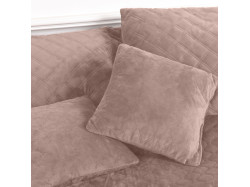 Покривало ТЕП "VELOUR" 240*260 см пудровий ромб круглий