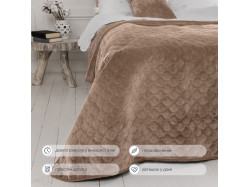 Покривало ТЕП "VELOUR" 240*260 см капучино/ромб круглий