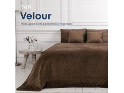 Покривало ТЕП "VELOUR" 240*260 см коричневий/ромб круглий