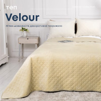 Покривало ТЕП "VELOUR" 220*240 см бежевий ромб круглий