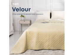 Покривало ТЕП "VELOUR" 220*240 см бежевий ромб круглий