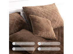 Покривало ТЕП "VELOUR" 240*260 см коричневий/ромб круглий