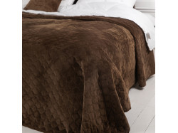Покривало ТЕП "VELOUR" 150*210 см коричневе/ромб круглий
