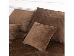 Покривало ТЕП "VELOUR" 240*260 см коричневий/ромб круглий