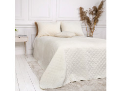 Покривало ТЕП "VELOUR" 240 * 260 см молочний/ромб круглий
