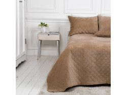 Покривало ТЕП "VELOUR" 150*210 см золотий беж/ромб круглий