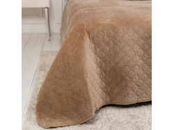 Покривало ТЕП "VELOUR" 220*240 см золотий беж/ромб круглий