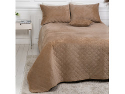 Покривало ТЕП "VELOUR" 150*210 см золотий беж/ромб круглий