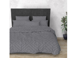Комплект постільної білизни Rhomb Grey SoundSleep бязь євро