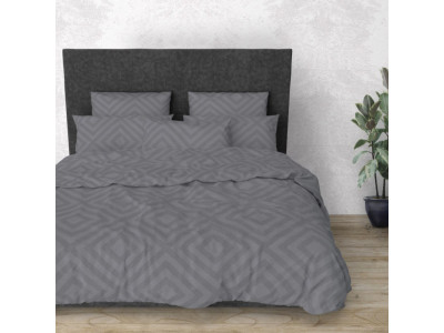 Комплект постільної білизни Rhomb Grey SoundSleep бязь євро