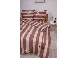 Комплект постільної білизни ТЕП "Soft dreams" Line Brown, 70x70 євро