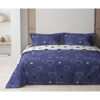 Комплект постільної білизни ТЕП "Happy Sleep" NAVY BLUE LOVE 31, 50x70 двоспальний