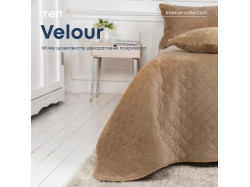 Покривало ТЕП "VELOUR" 240 * 260 см золотий беж/ромб круглий