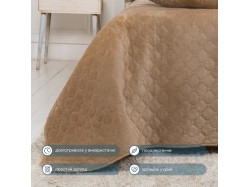 Покривало ТЕП "VELOUR" 240 * 260 см золотий беж/ромб круглий