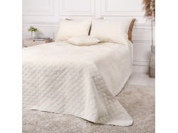 Покривало ТЕП "VELOUR" 180*240 см молочний/ромб круглий