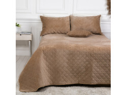 Покривало ТЕП "VELOUR" 240 * 260 см золотий беж/ромб круглий