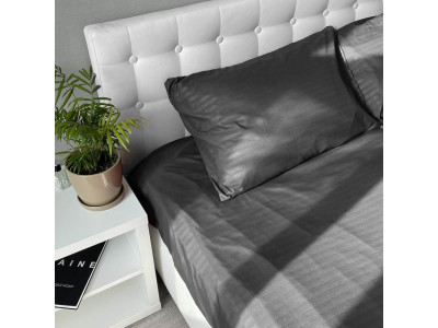 Комплект постільної білизни Fiber Grey Stripe Emily мікрофібра сірий полуторний